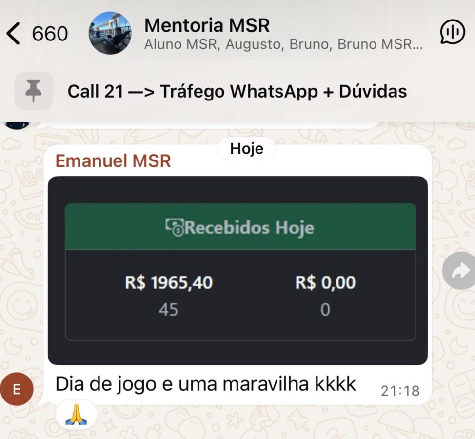 Recebidos hoje