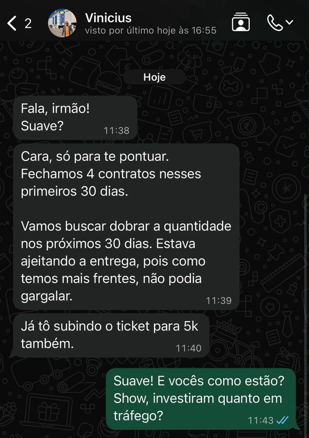 Contratos fechados nos primeiros 30 dias